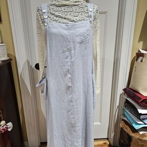 April Cornell 2-piece Light Blue Dress with Lace Sheer Top, Size L